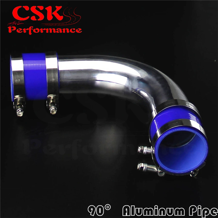 90Deg 80mm 3.15" Aluminum Intercooler Piping pipe Tube+Silicone hose w