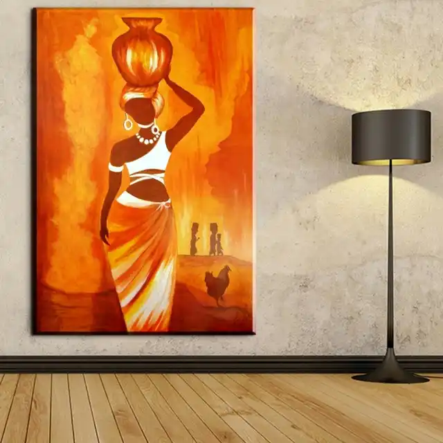 Modern Abstract Canvas Art African Women Canvas Pictures Wall Art Painting For Living Room And Bedroom Decoration