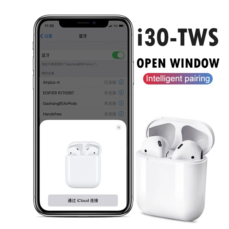 

New i30 TWS Mini Bluetooth Earphones Wireless Headset Headphones Bluetooth 5.0 Stereo Sports Earbuds with Mic for Phone Andorid