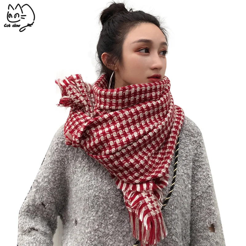 Luxury Brand Fashion Scarf for Man Woman houndstooth Scarves Winter