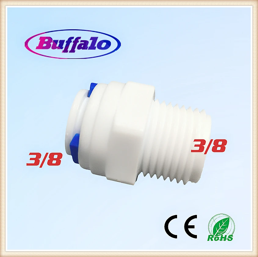 

100PCS 3/8" Push Fit Tube x3/8" Thread Male Quick Connector Fitting hose plastic pipe connection for RO Water