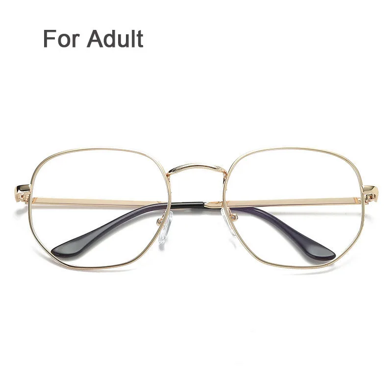 Мать и дети в том же стиле винтажные очки оправа золотые металлические оптические очки женские детские очки близорукость очки N284 - Цвет оправы: adult gold