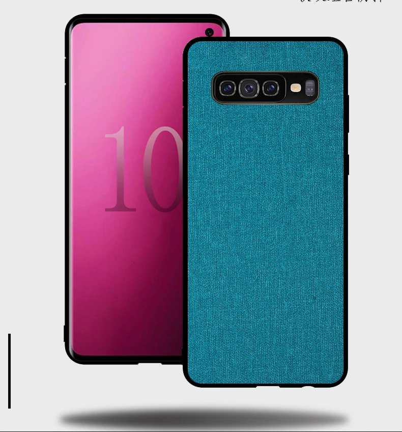 

Fabric Art Simple Case For Samsung Galaxy S10 Plus S10e Case 360 Shockproof Breathable Soft Cover for Galaxy S10+ S10e Funda