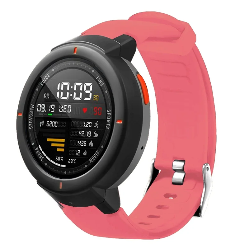 Для Amazfit Verge 3 ремешок силиконовый ремешок для часов сменный Браслет ремешки для часов напульсники ремешок для Xiaomi Huami Amazfit 3 - Цвет: Розовый