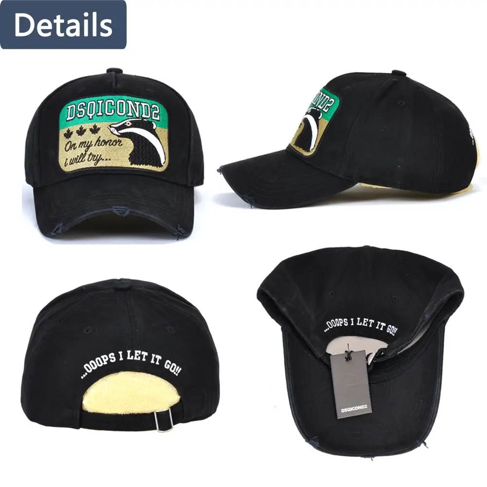 DSQICOND2 хлопок Бейсбол Кепки s DSQ буквы высокое качество Для мужчин Для женщин Кепки пользовательские Дизайн ICON Logo Bonnet Homme шляпа черный Кепки dad Hat