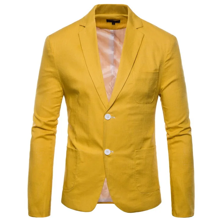 Модный хлопковый льняной летний удобный мужской блейзер s приталенный пиджак костюмы блейзеры мужской качественный повседневный костюм размера плюс 4XL