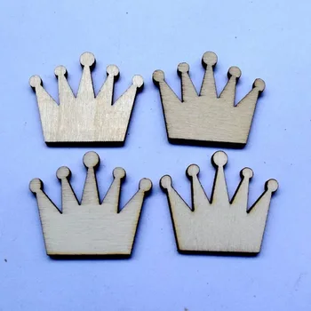 

50x Crown Laser Cut Out Unfinished Wood Shape Craft Supply