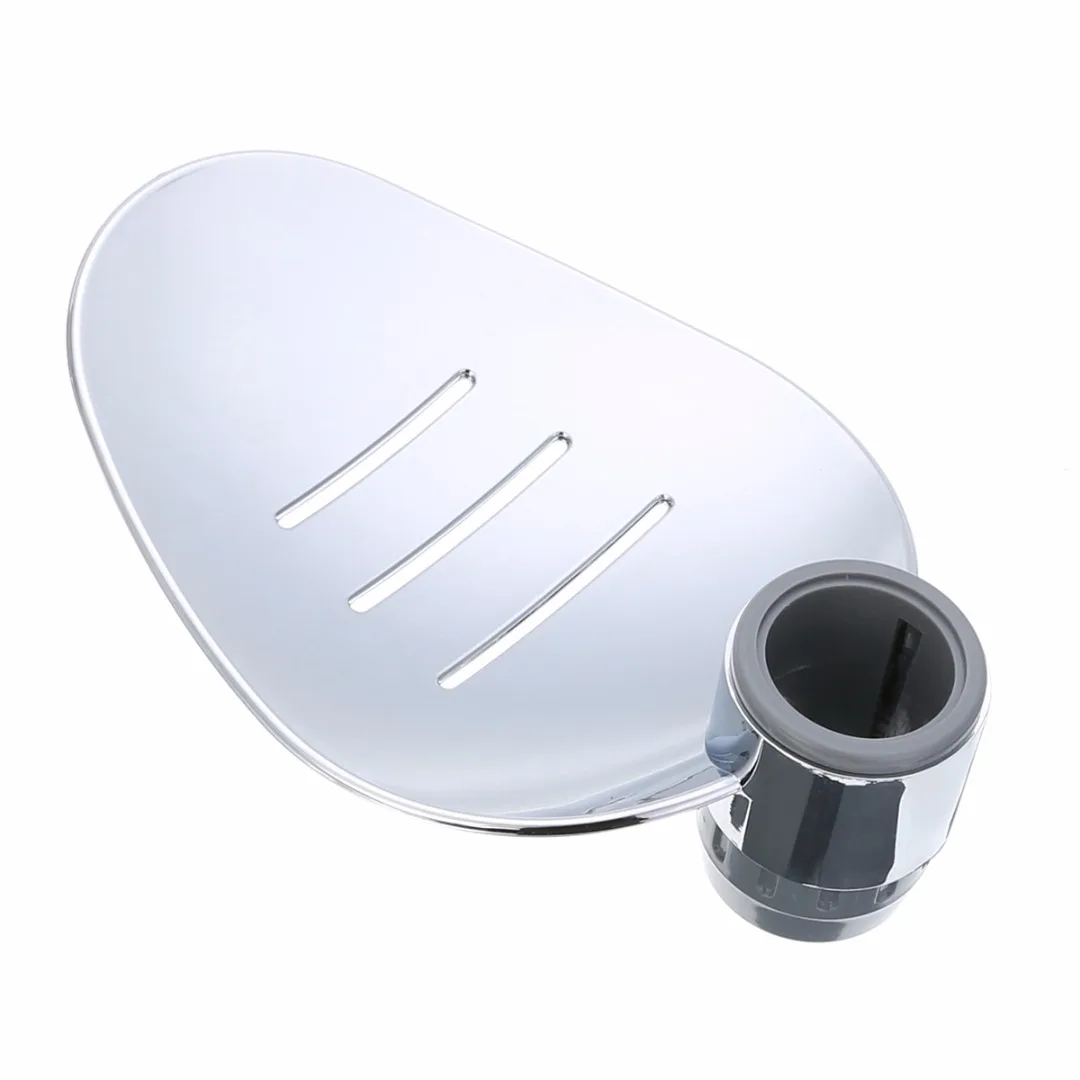 Practical ABS Bathroom Soap Dish Shower Rod Slide Bar Soap Pallet Holder Soap Dishes Box With Chrome Mayitr Brand new