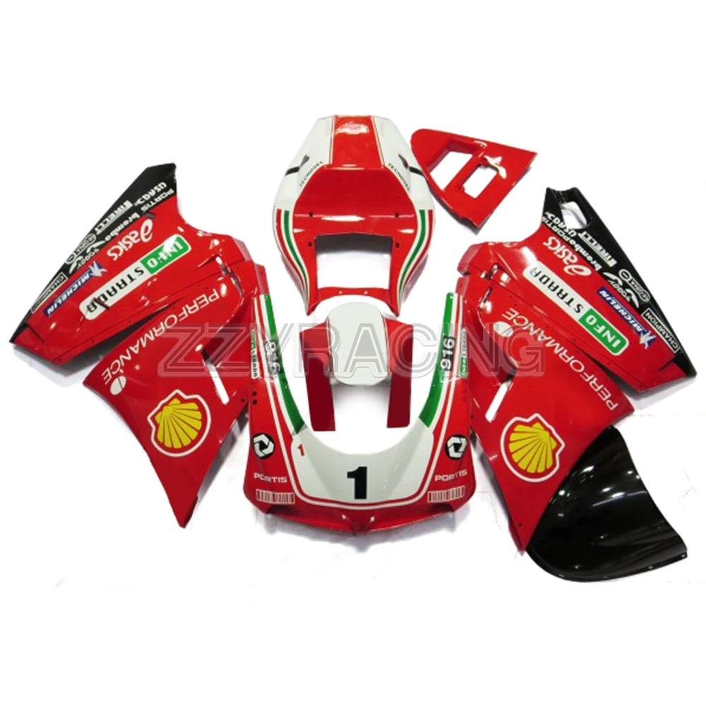 

Injection Fairings Kits for Ducati 748 916 996 998 1996 - 2002 Year Complete ABS Plastic 97 98 99 10 01 Covers Red White New Kit