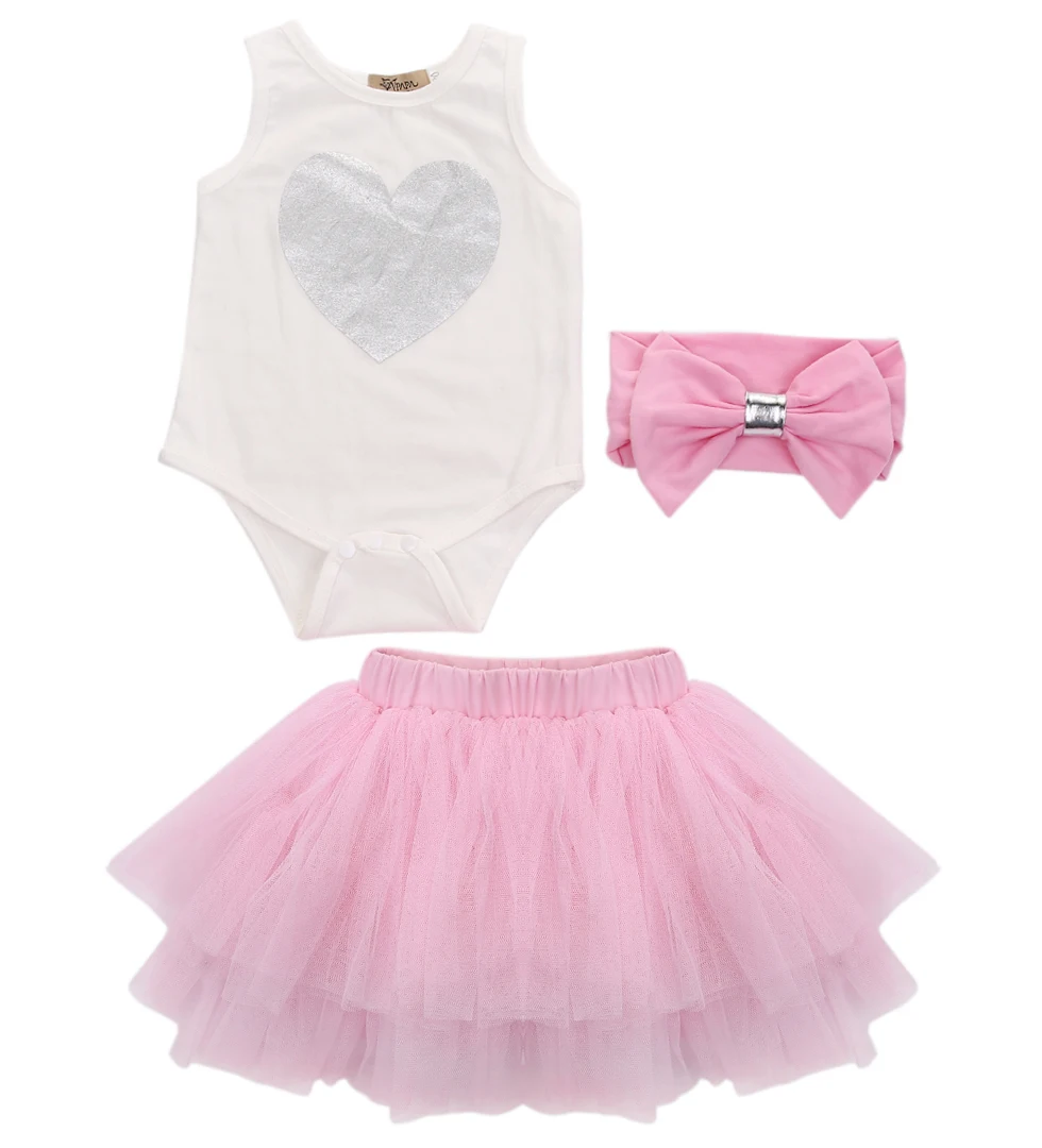 Newborn Infant Baby Girls Sleeveless Cotton Romper Tutu Skirt Dress