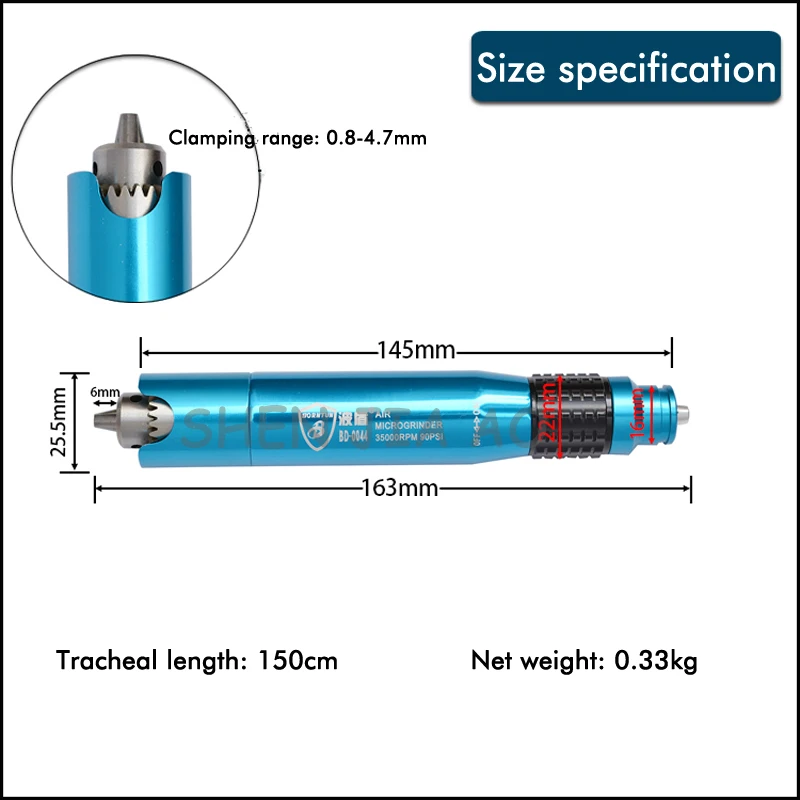 Пневматический гравировальный станок bd-0044 Мини Пневматика Цанговая Chuck ветряная мельница ручки пневматические гравировки станков 1 шт