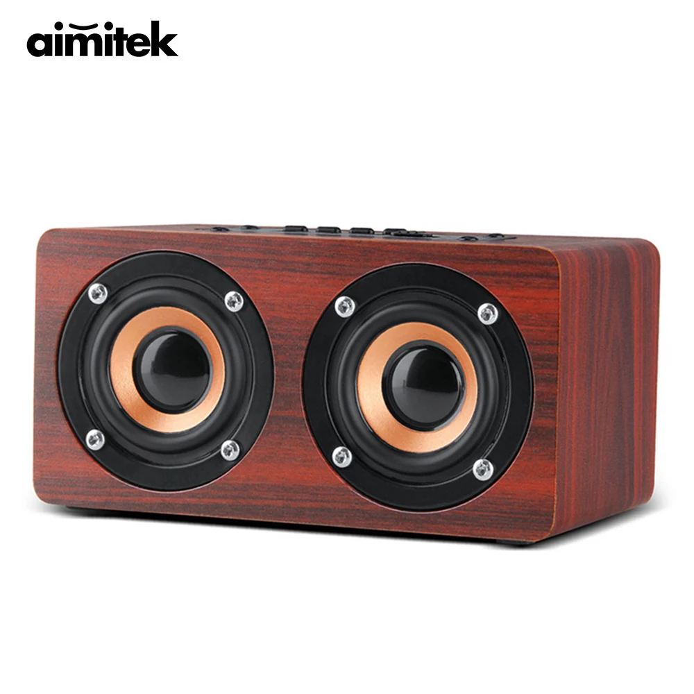 Aimitek деревянный Bluetooth стерео динамик 10 Вт беспроводной портативный двойной