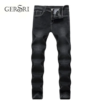 

Gersri Mens Jeans Trendy Stretch Black Denim Men Slim Fit Jeans Trousers Pants Size 30 32 34 35 36 38 40 42 Jean