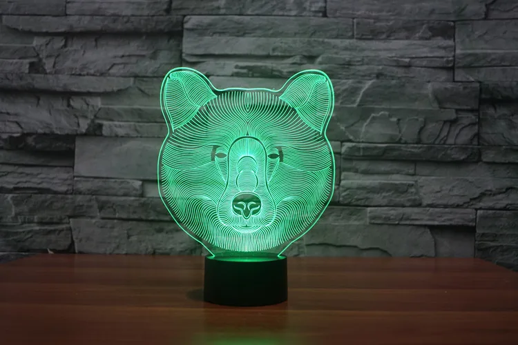 3D Illusion 7 colorful effect Change Touch Switch USB Table Light Awesome Toy Gift Decoration for Boys and Girls (Polar Bear) (3)