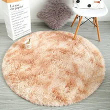 Nordic ins living room long hair carpet Round blanket bedroom bedside mat Nordic home thickening carpet cloakroom gradient rug