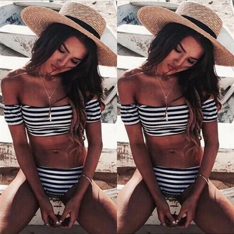 2018 Sexy Bikini Women Swimsuit Push Up Swimwear Cross Bandage Halter Bikini Set Beach Bathing Suit Swim Wear #FS#4JN21 (1)