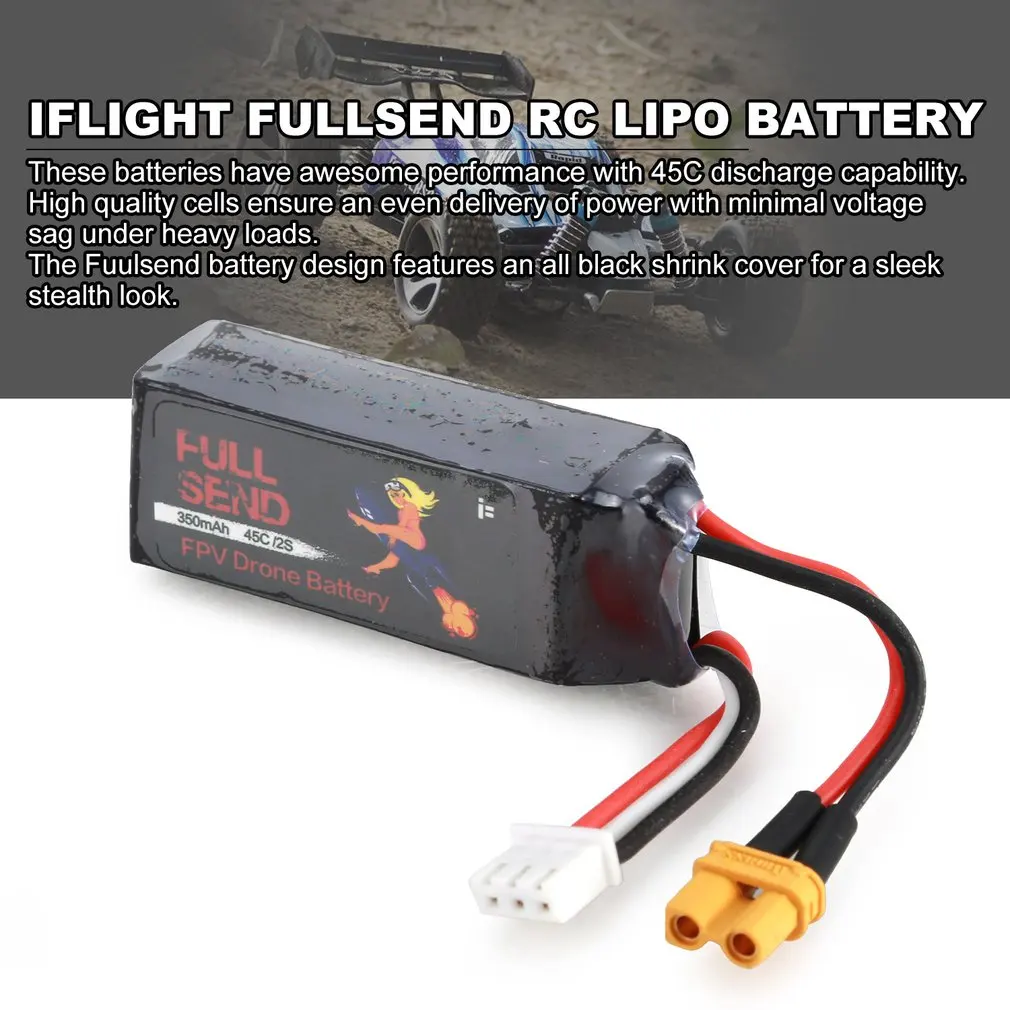 

iFlight FullSend 350mAh/1250mAh/1050mAh 7.4V/22.2V 2S/6S 45C/80C /99C Lipo Battery XT30U-F Plug for RC FPV Racing Drone Parts