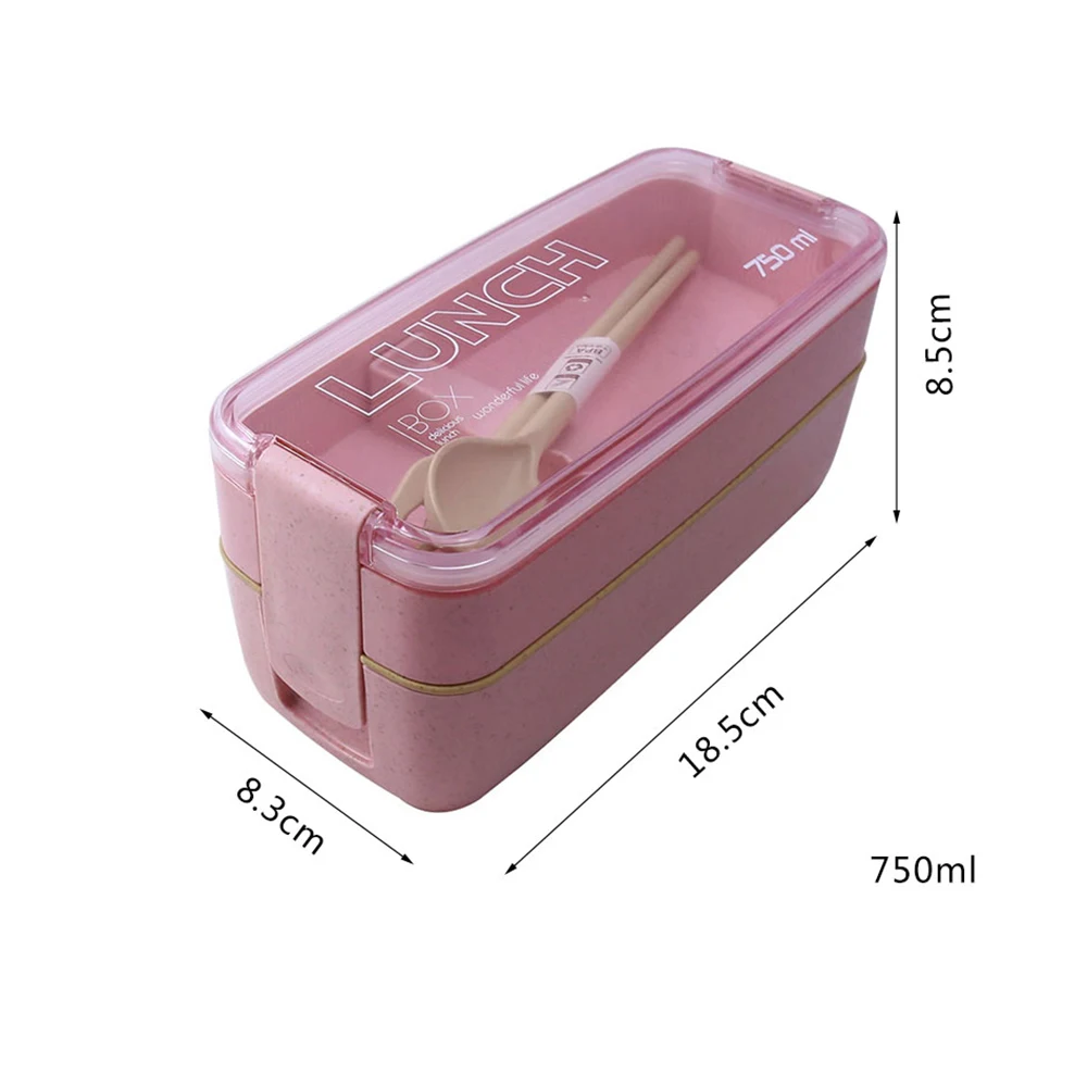 Материал не вредит здоровью 750 мл 2 слоя ланч бокс Пшеничная солома коробки для обедов бенто микроволновая посуда Ланчбокс Органайзер контейнер для хранения еды