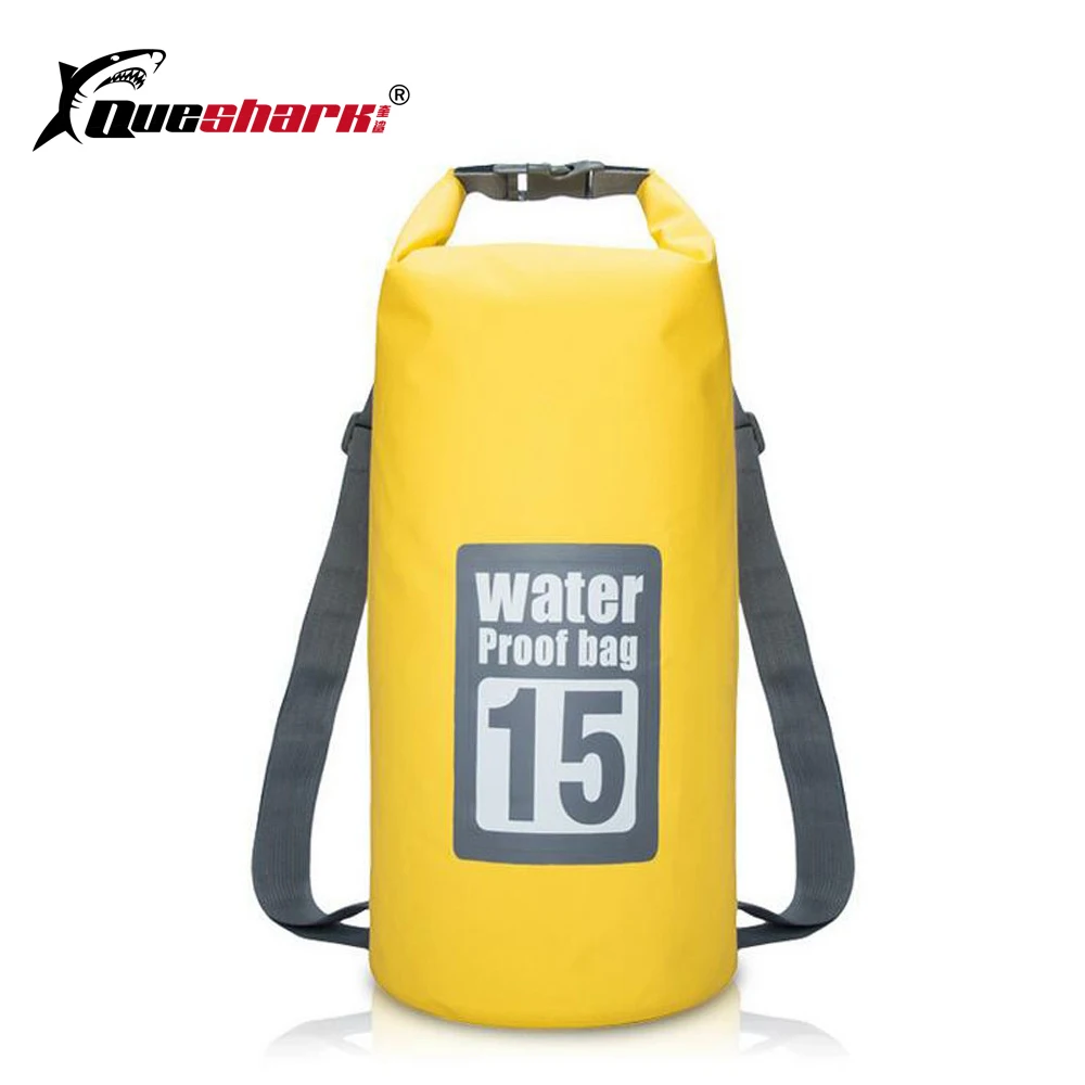

15L Waterproof Bag Drifting Kayaking River Trekking Bag Double Shoulder Strap Swimming Backpack Storage Dry Sack Bag