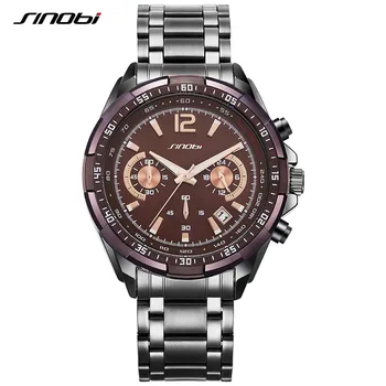 

SINOBI Men's Buisness Watch Sports Quartz Watches Luxury Rolexable Man Clock Relogio Masculino Calendar Male WristWatches 2019