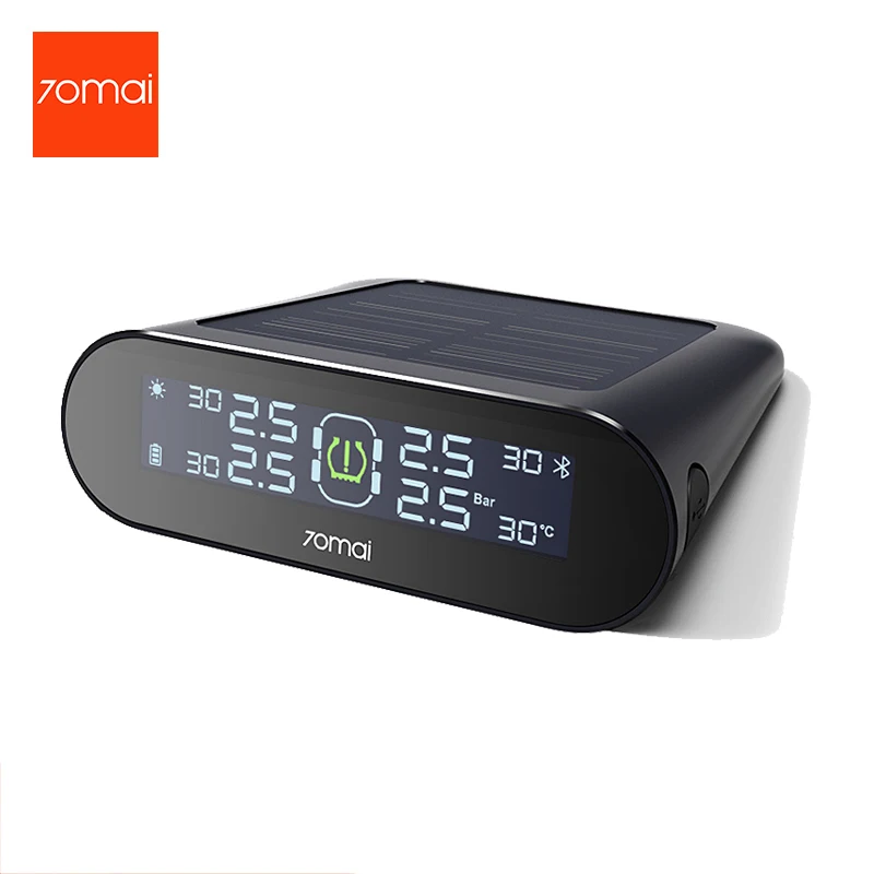 

70mai TPMS Tire Pressure Monitor Bluetooth Car Tire Pressure Solar USB Dual Charge LED Display Smart Alarm System App Control