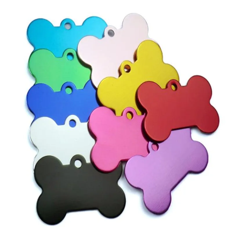 

Bone Dog Tag Aluminium Puppy Dog Name Tags 38*25mm Customized Pet ID Tags For Dogs Engraved Dog Collar Pendant