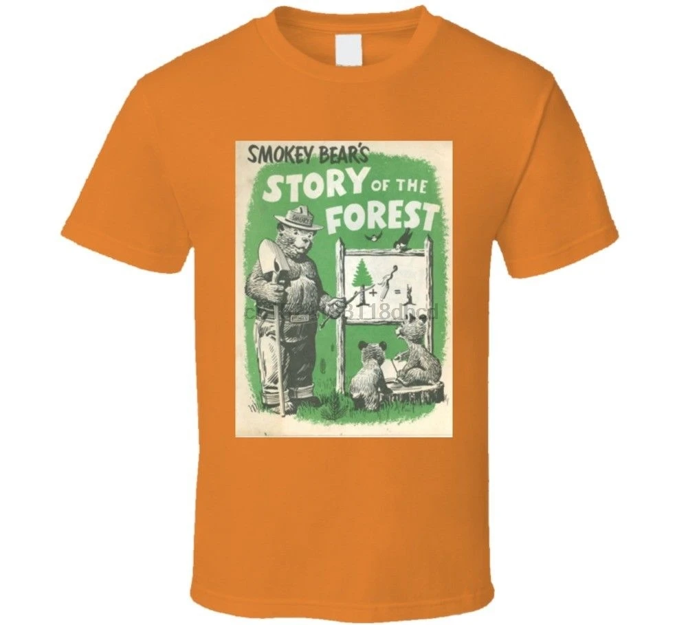 

Men T-shirt Smokey The Bear Orange 1971 Phamphlet Cover Alstyle