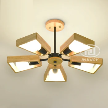 

Nordic Classical LED Droplight Solid Wood Windmill Dining-Room Study Bedroom Pendant Lamp