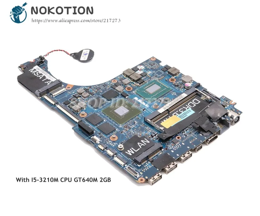 NOKOTION CN-0WKN24 0WKN24 для Dell XPS 15 L521X Материнская плата ноутбука QBL00 LA-7851P 15,6 дюймов I5-3210M Процессор GT640M 2 Гб GDDR5