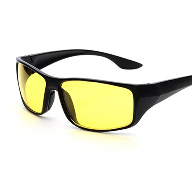 Glitztxunk, модные мужские солнцезащитные очки, для улицы, защита от солнца, оправа, ПК, рамка, очки ночного видения, водительское зеркало для ночного вождения, 2 цвета на выбор - Цвет линз: Цвет: желтый