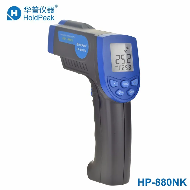

HoldPeak HP-880NK K-type Digital Non Contact Infrared Thermometer Laser Temperature Instrument -30--550'C / -22--1022'F