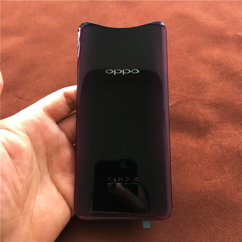 Задняя крышка батарейного отсека чехол для OPPO Find X с логотипом стеклянная задняя оболочка - Цвет: Bordeaux red