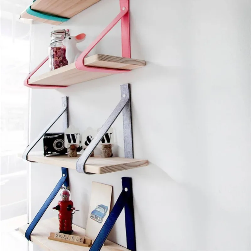 

Nordic Simple Felt Racks Creative Wall Color Strips Single-Layer Wood Racks Wall Hanging Children's Room Home Decoration