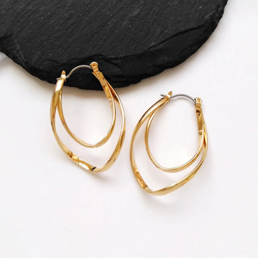 

Simple Smooth Big Hoop Earrings For Women Gold Silver Color Hollow Round Circle Earings Punk Earing Jewellery boucle d oreille