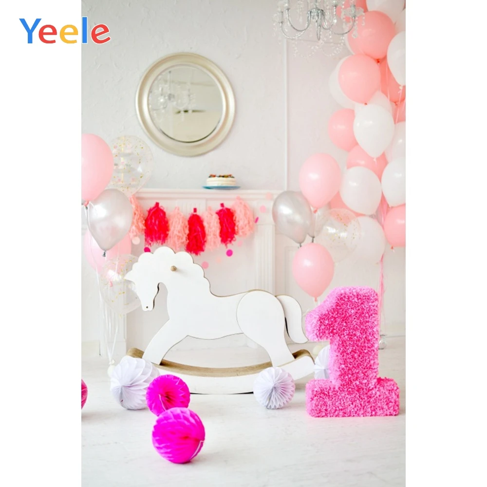 

Yeele 1st Birthday Party Balloon Cake Decoration Photography Backdrops Personalized Photographic Backgrounds For Photo Studio