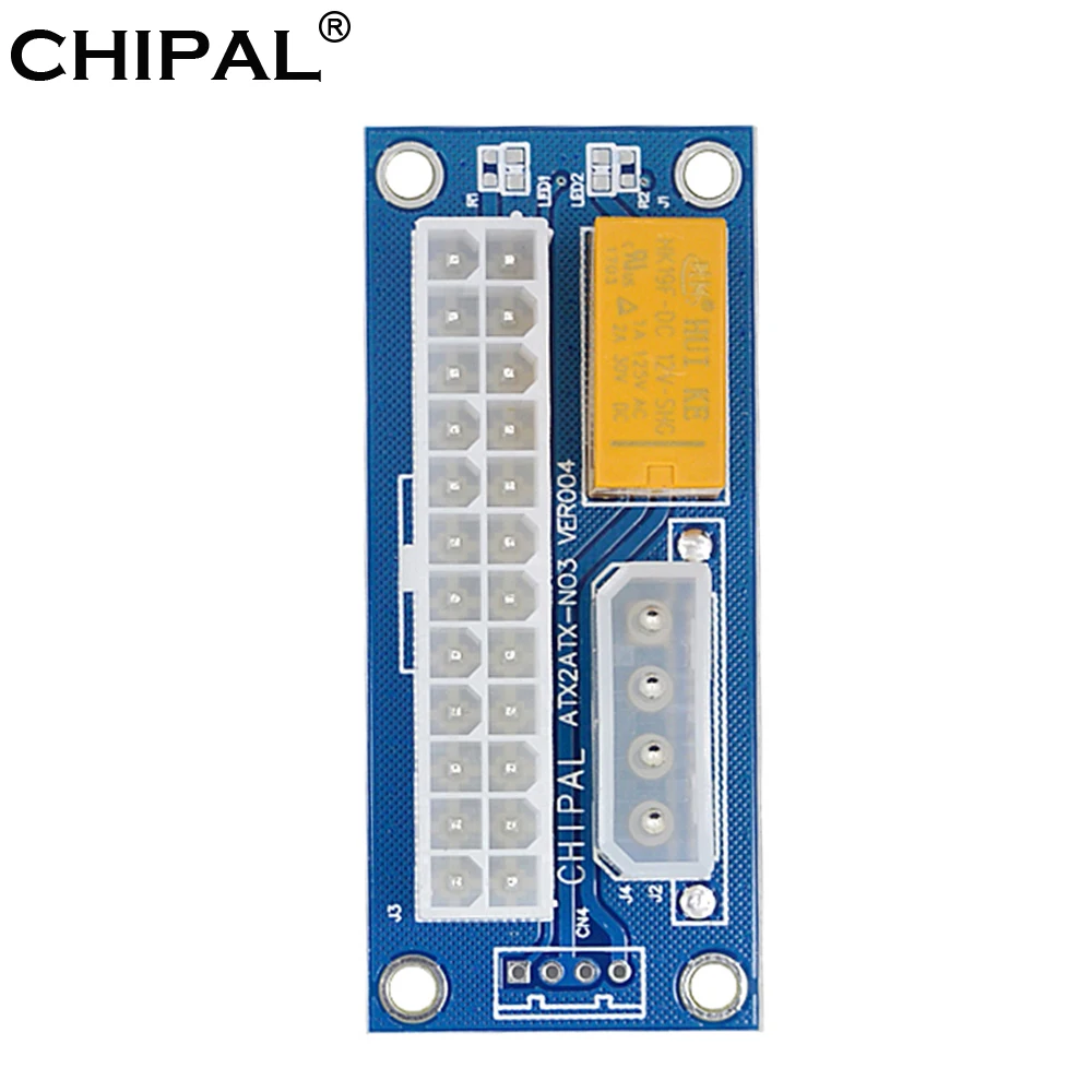 CHIPAL 5 шт. двойной блок питания ATX источник от 24pin до 4Pin синхронизация стартер