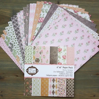 

12 Sheets My Life Flower Scrapbooking Pads Paper Origami Art Background Paper Card Making DIY Scrapbook Paper Craft