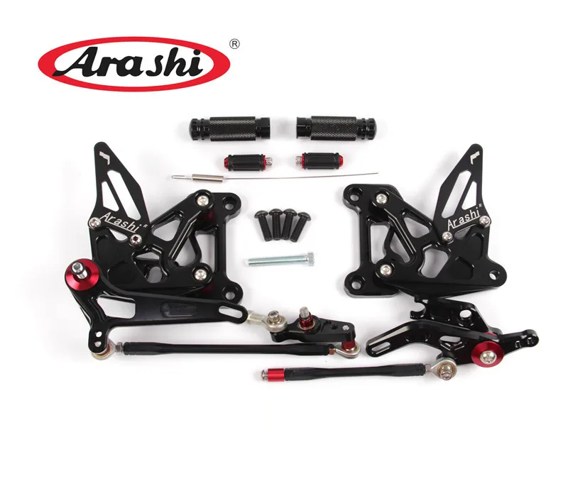 Arashi CNC Rider Rearset регулируемые Подножки для MV AGUSTA Brutale 675 800 ДРАГСТЕР 2012 2013 алюминий золото - Цвет: Black