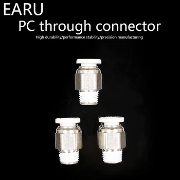 

1/8'' 1/4'' 3/8'' 1/2'' Male-4 6 8 10 12mm Straight Push in Fitting Pneumatic Push to Connect Air Adapter Plug Socket Connector