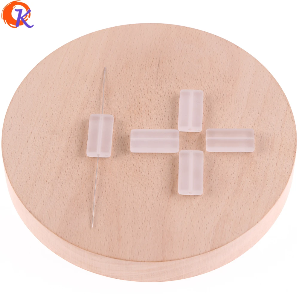 

Cordial Design 100Pcs 12*25MM Matte Beads (Shown As Picture) Clear Rectangle Acrylic Beads For Earring Jewelry Suppliers