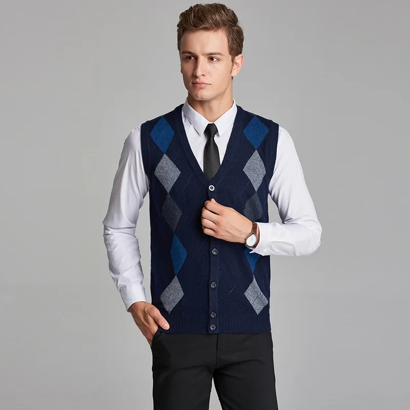 Men Vest Sweater Sleeveless Cardigan men Classic style FIt Fashion V-Neck Business Casual Male Homme Keep Warm 4XL MOOWNUC MWC