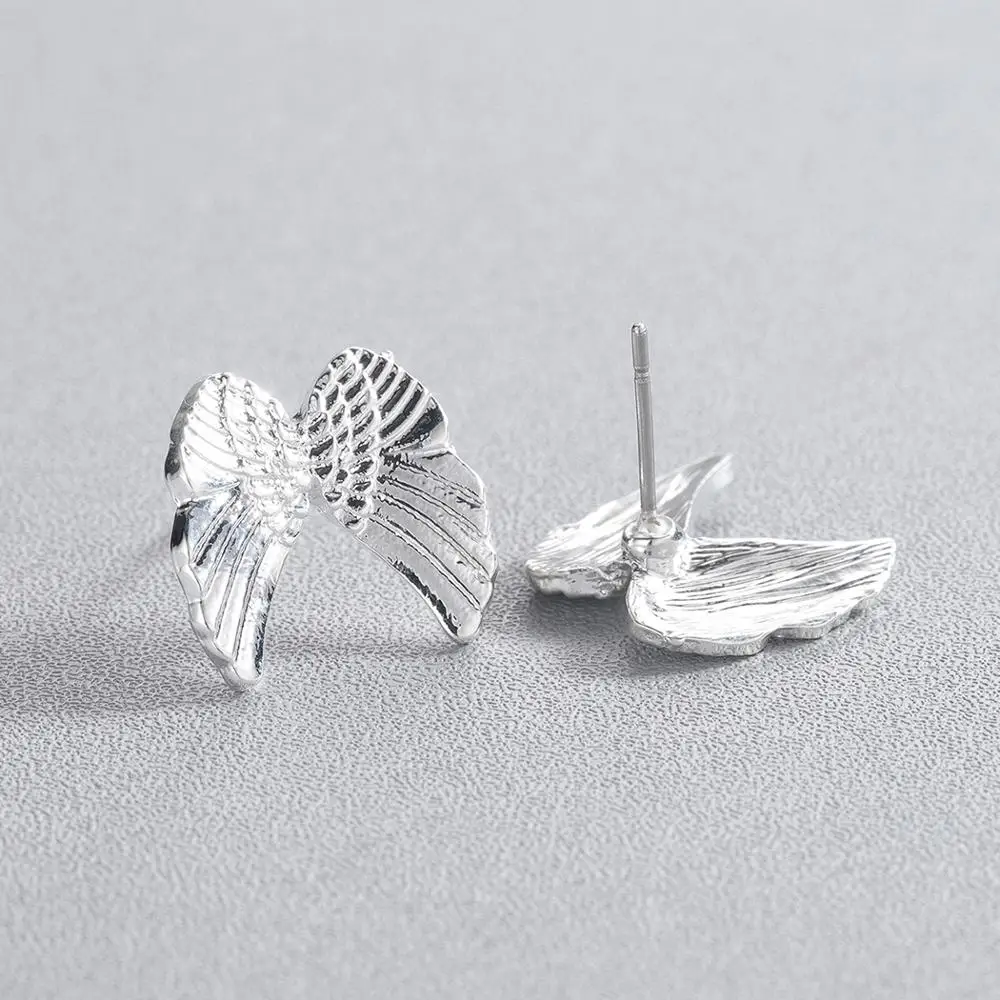 Женские серьги крылышки Chandler Tiny маленькие двойные из нержавеющей стали ангел