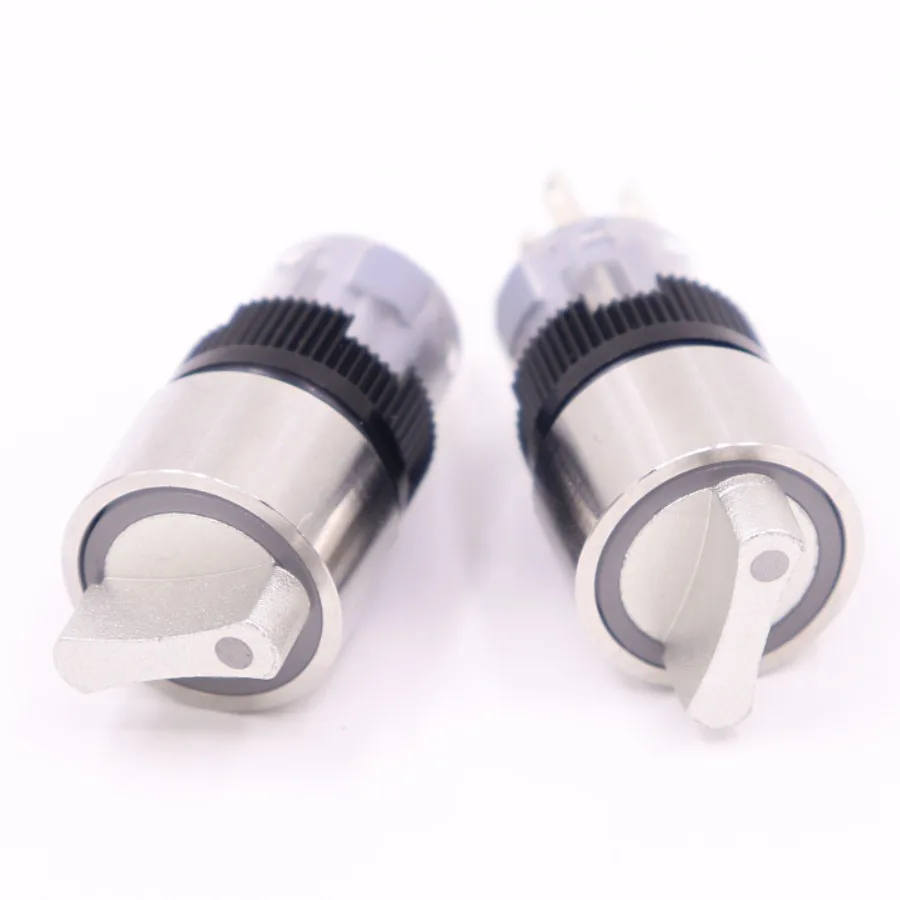 

16mm metal rotary push button Stainless steel 2 position selector Switch Press Button 1NO 1NC Rotate button rotation