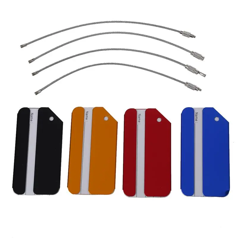 

4pcs Aluminium Metal Travel Luggage Baggage Suitcase Address Tags Label Holder