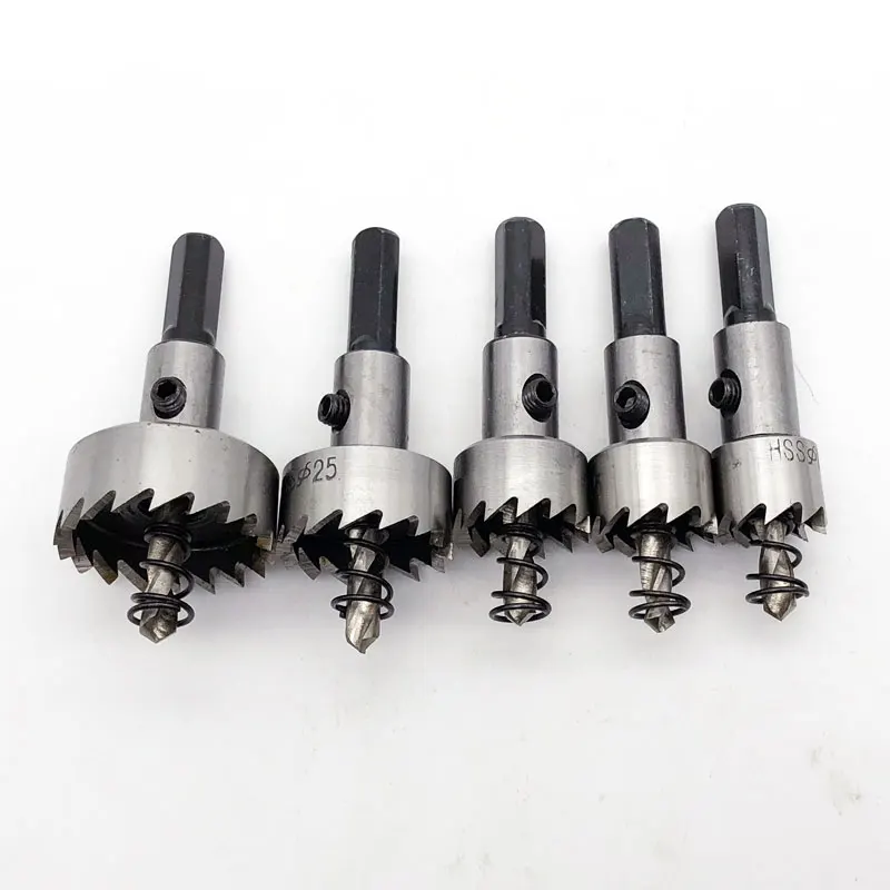 5pcs Carbide Tip HSS Drills Bit Hole Saw Set Stainless Steel Metal Alloy 16/18.5/20/25/30mm #W00172#