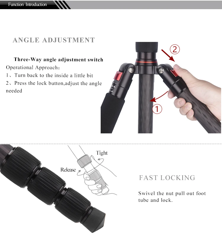 AOKA KT324C регулируемый штатив портативный сверхмощный большой 22kgs грузоподъемность Профессиональный штатив для камеры