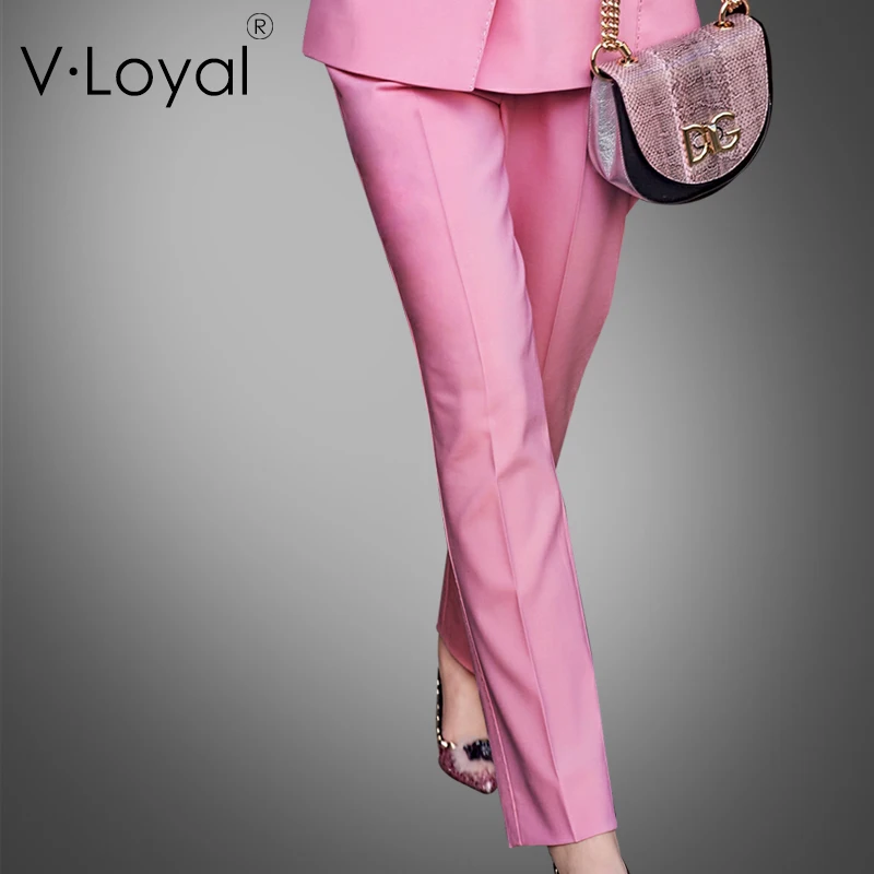 Americana Pantalones Casual A Y Primavera Medida Europea Nueva Pink Moda EYw0qta