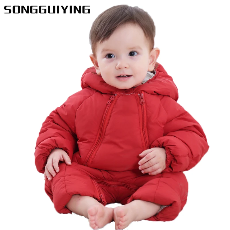 SONGGUIYING A119 Newborn Infant Children Winter Cotton Down Rompers