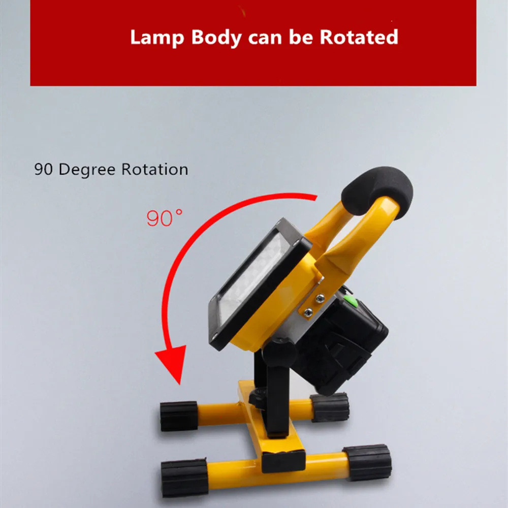 Мощный 50 Вт светодиодный вращающийся проекционный светильник фонарь поисковый светильник перезаряжаемый Предупреждение светильник водонепроницаемый прожектор светильник с держателем