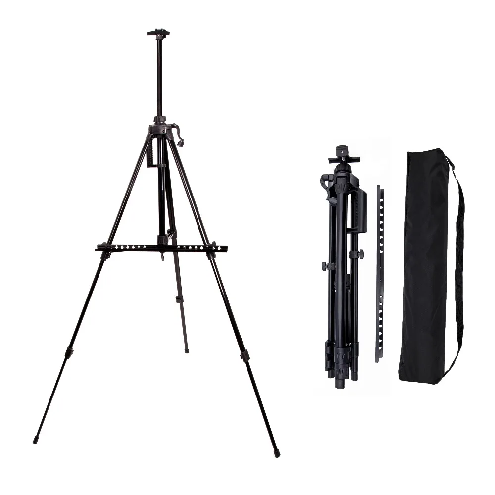 

Bianyo Mini Sketch Easel for Artist Painting, Aluminum Alloy Adjust Metail Easel Drawing Set Stand Hand Telescopic Sketch Easel